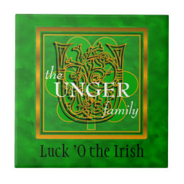 U "Luck of the Irish" Family Custom Monogram Tile Fliese