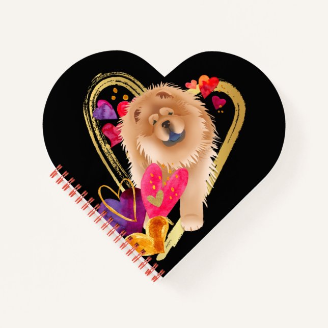 U MAKE MEIN HERZ GO BLING - Chow Herz Notebook Notizbuch (Vorderseite)
