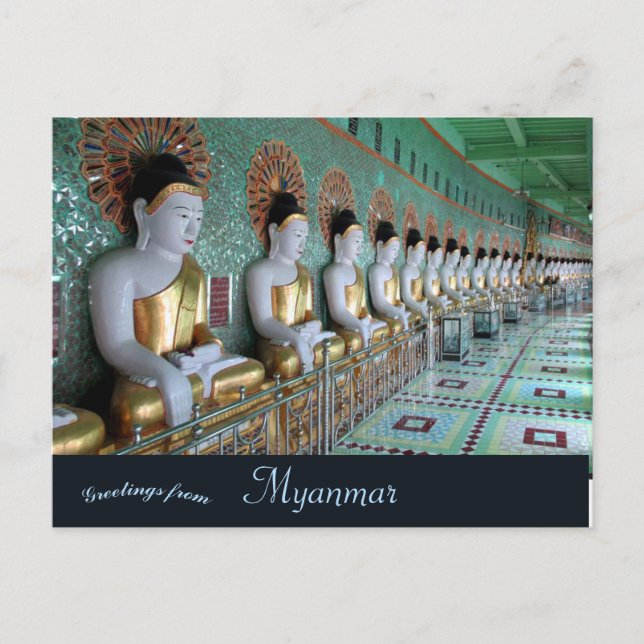U Min Thonze Caves Sagaing Hills Mandalay Myanmar Postkarte (Vorderseite)