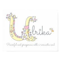 U Monogram Art Ulrika Girls Name Poster