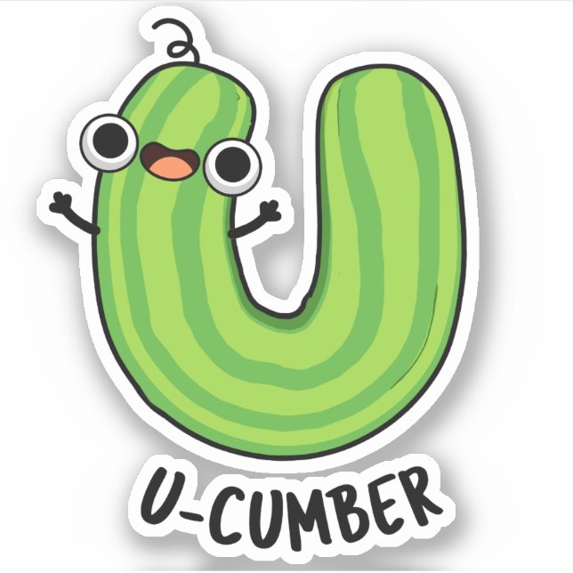 U-Nummer Funny Cucumber Pun Aufkleber (Vorderseite)