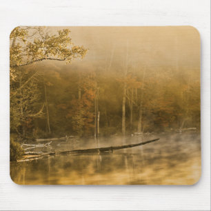 U.P., Michigan-Nebel, der auf Teich steigt Mousepad