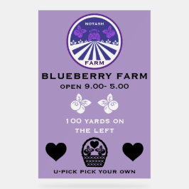 U-Pick Blueberry Farm Werbeaktion Acrylschild