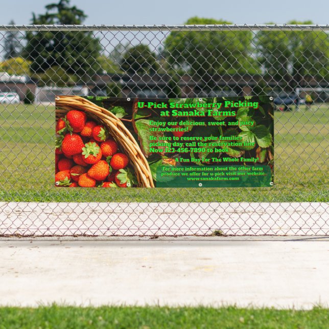 U-Pick-Erdbeerfarm Berry Picking anpassen Banner (Insitu)
