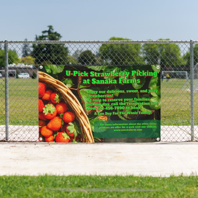 U-Pick-Erdbeerfarm Berry Picking anpassen Banner (Insitu)