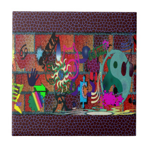 U-pick Farbe/ Graffiti-Kunst auf Backsteinmauer Fliese