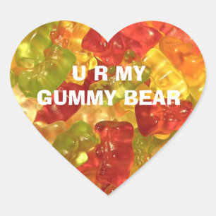 U R meine Gummibärenaufkleber Herz-Aufkleber