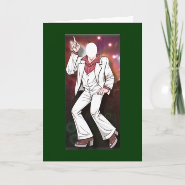 U remplissent carte masculine de danseur de disco (Devant)