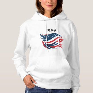 U.S.A drapeau fille sweat - shirt à capuche