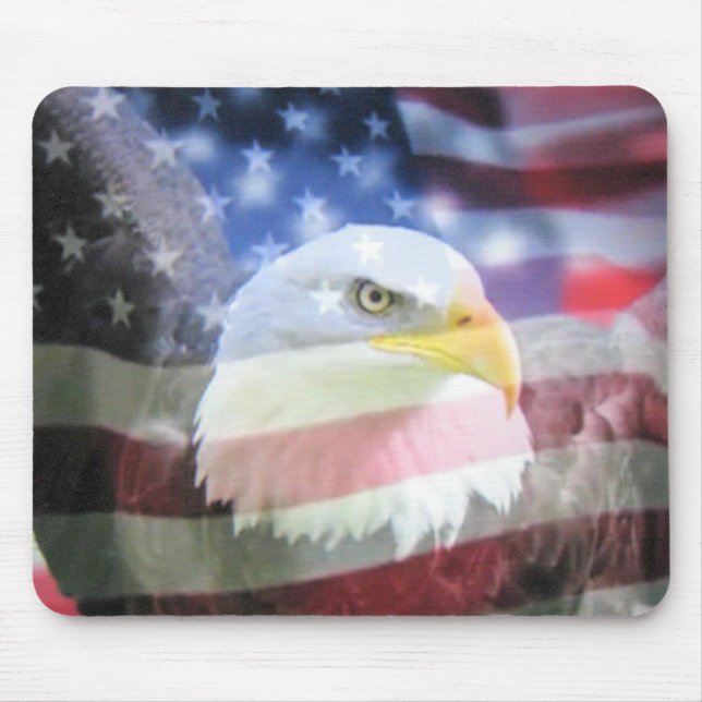 U.S.A. Eagle u. Flagge Mousepad (Vorne)