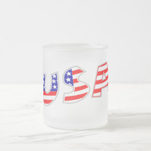 U.S.A. Frosted Glass Mug
