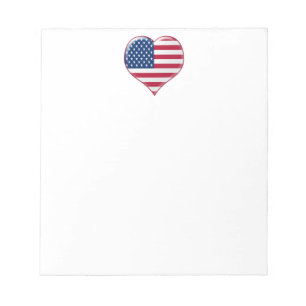 U.S.A. Herz-Charme Notizblock