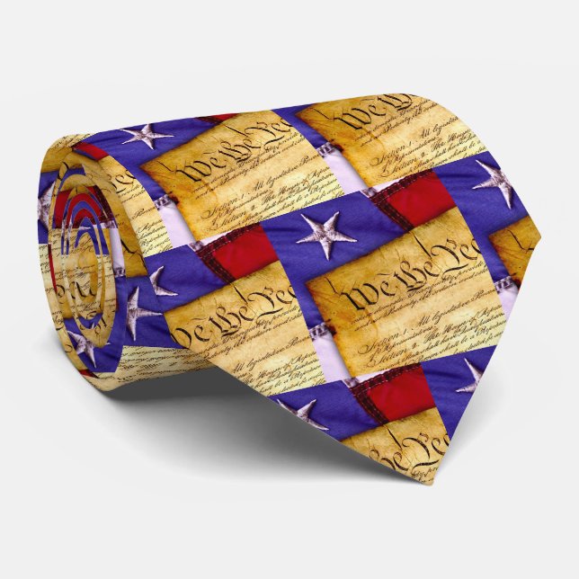 U.S.A. Konstitution und Flaggen-patriotische Krawatte (Gerollt)