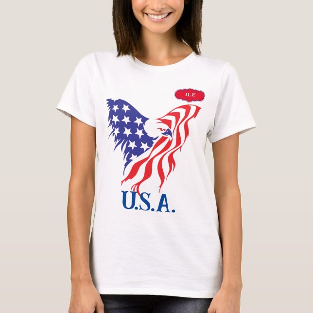 "U.S.A." Monogramm T-Shirt (Vorderseite)