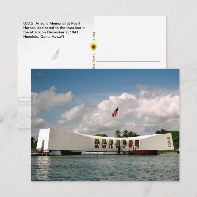 U.S. Arizona Memorial, Honolulu, HI - Postkarte (Vorne/Hinten)