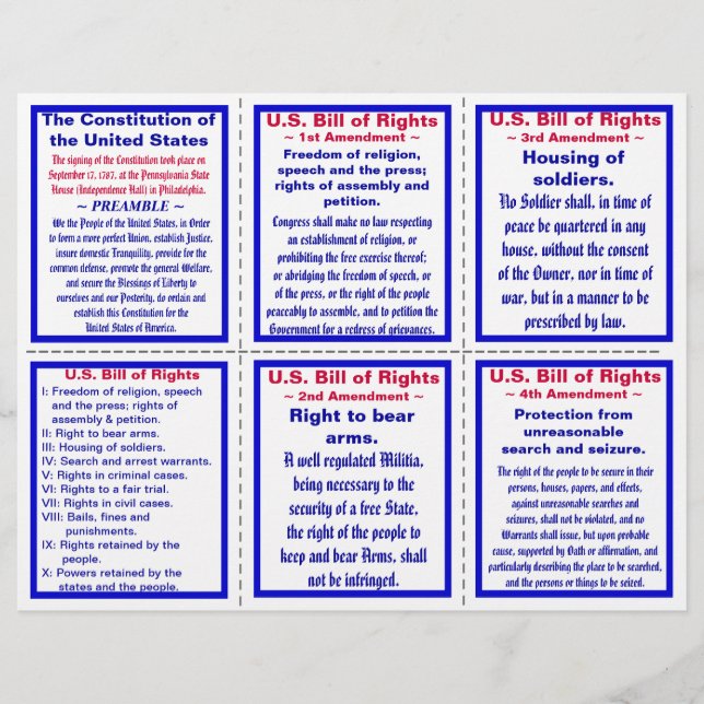 U.S. Bill of Rights Pocket Pamphlet (25 ct) Flyer (Vorne)