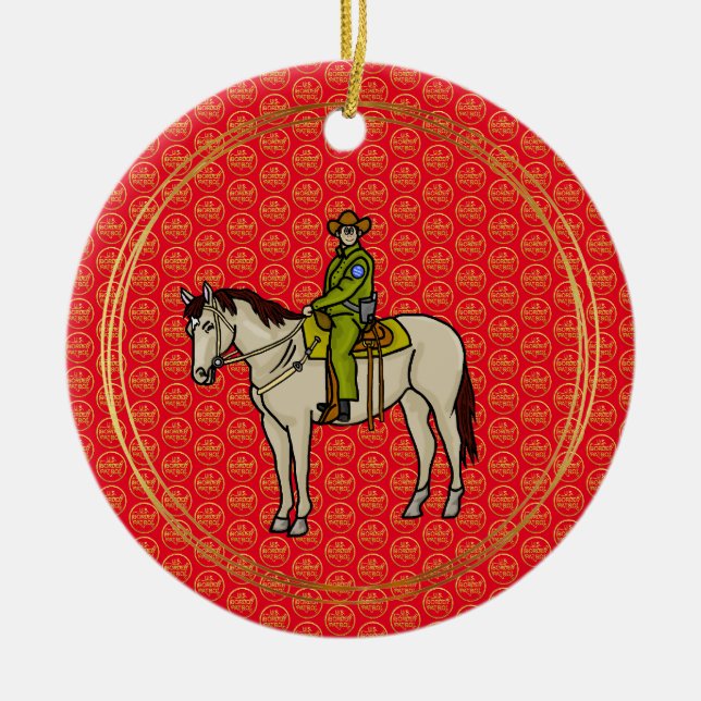 U.S. Border Agent on Horse Christmas Ornament (Vorne)
