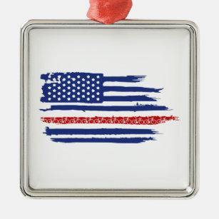 U.S. Flag Cycling Ornament Aus Metall