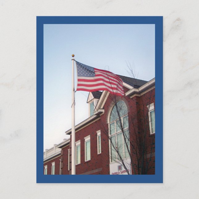 U.S. Flag Enfield Savings Bank Connecticut Postkarte (Vorderseite)