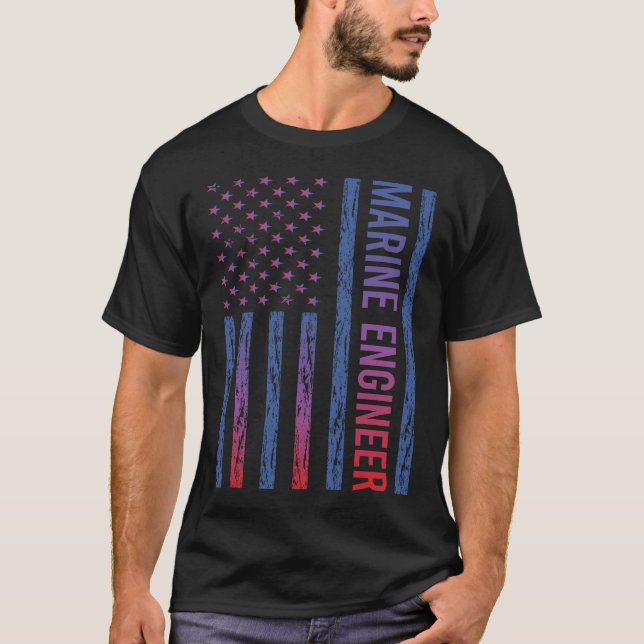 U.S. Flag Marine Engineer T-Shirt (Vorderseite)