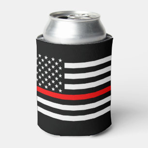 U.S. Flag Thin Red Line Symbolic Memorial auf eine Dosenkühler