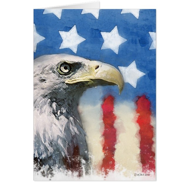 U.S. Flagge und Adler Truppe stützen Karte, (Vorne)