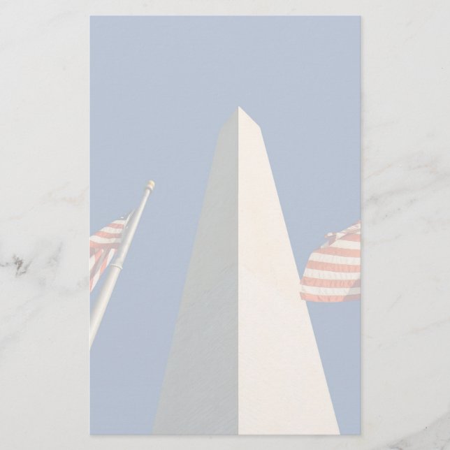 U.S. Flaggen im Washington Monument Briefpapier (Vorderseite)