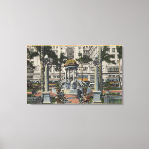 U.S. Grant-Hotel, Piazza-Park, Brunnen-Ansicht Leinwanddruck