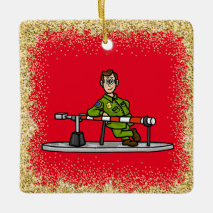 U.S. Grenzpatrouille an der Grenze Weihnachtsschmu Keramikornament