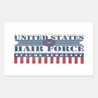 U.S. Hair Force Stache Sergeant Rechteckiger Aufkleber