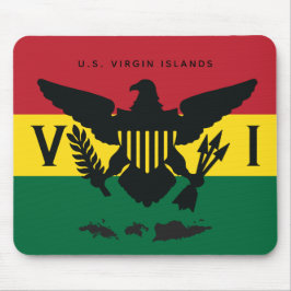U.S. Jungfrau - Flag Rot, Gelb, Grün, Rasta Mousepad