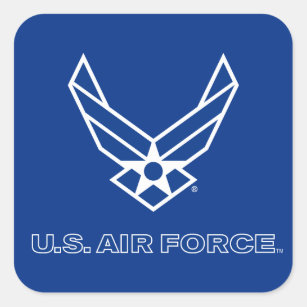 U.S. Luftwaffen-Logo - Blau Quadratischer Aufkleber