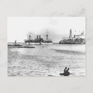 U.S.Maine betritt Havanna Postkarte