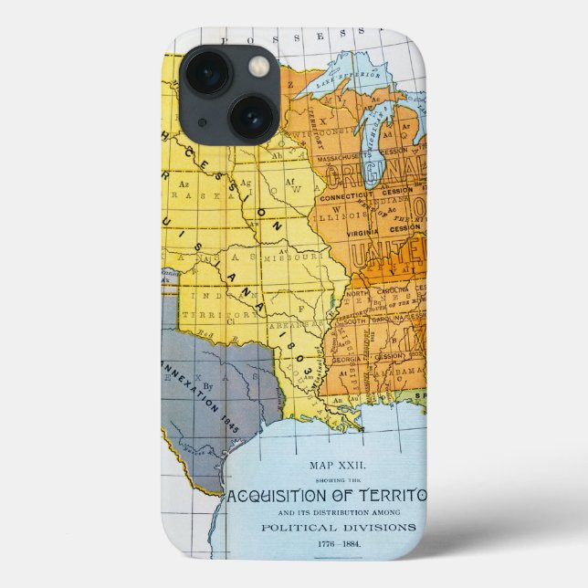 U.S. MAP, 1776-1884 Case-Mate iPhone HÜLLE (Rückseite)