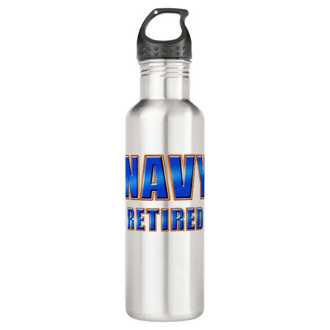 U.S. Marine pensionierte ater Flasche (24 Unze) Edelstahlflasche (Vorderseite)