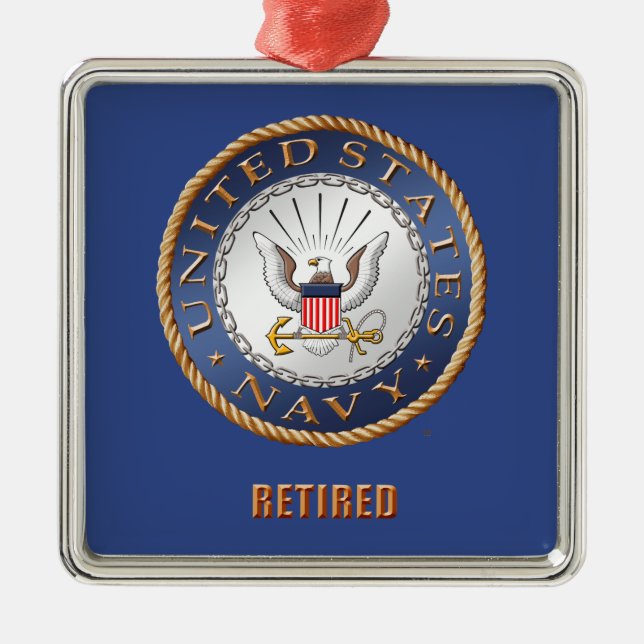 U.S. Marine pensionierte Keramik-Verzierung Silbernes Ornament (Vorne)