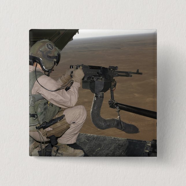 U.S. Marine-Test mit einer schweren Maschinenpisto Button (Vorderseite)