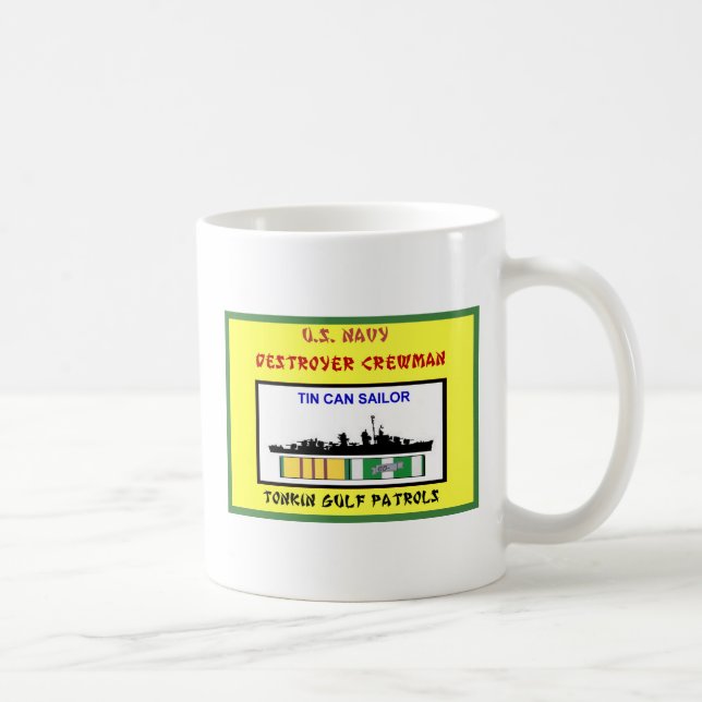 U.S. MARINE-VIETNAM-ZERSTÖRER-MANNSCHAFTSMITGLIED KAFFEETASSE (Rechts)
