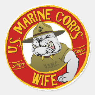 U.S. Marinekorps-Ehefrau Runder Aufkleber