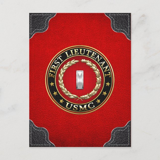 U.S. Marines: Erster Leutnant (USMC 1stLt) [3D] Postkarte (Vorderseite)