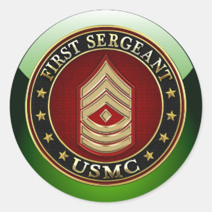 U.S. Marines: Erster Sergeant (USMC 1stSgt) [3D] Runder Aufkleber