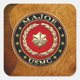 U.S. Marines: Major (USMC Maj) [3D] Quadratischer Aufkleber