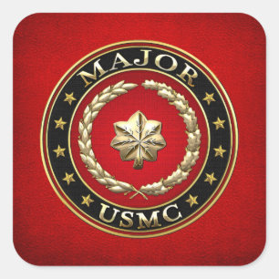 U.S. Marines: Major (USMC Maj) [3D] Quadratischer Aufkleber