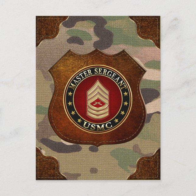 U.S. Marines: Master Sergeant (USMC MSgt) [3D] Postkarte (Vorderseite)