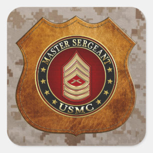 U.S. Marines: Master Sergeant (USMC MSgt) [3D] Quadratischer Aufkleber