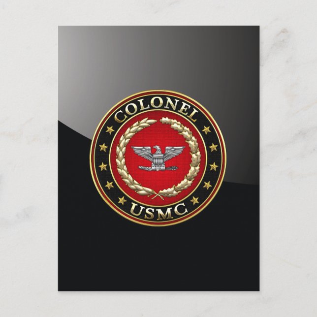 U.S. Marines: Oberst (USMC Col) [3D] Postkarte (Vorderseite)