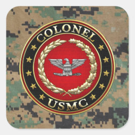 U.S. Marines: Oberst (USMC Col) [3D] Quadratischer Aufkleber