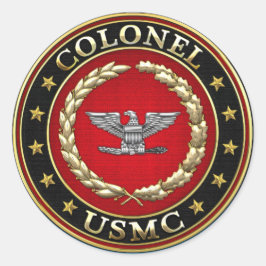 U.S. Marines: Oberst (USMC Col) [3D] Runder Aufkleber