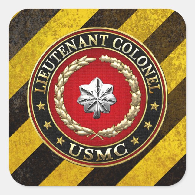 U.S. Marines: Oberstleutnant (USMC LtCol) [3D] Quadratischer Aufkleber (Vorderseite)