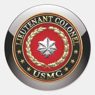 U.S. Marines: Oberstleutnant (USMC LtCol) [3D] Runder Aufkleber